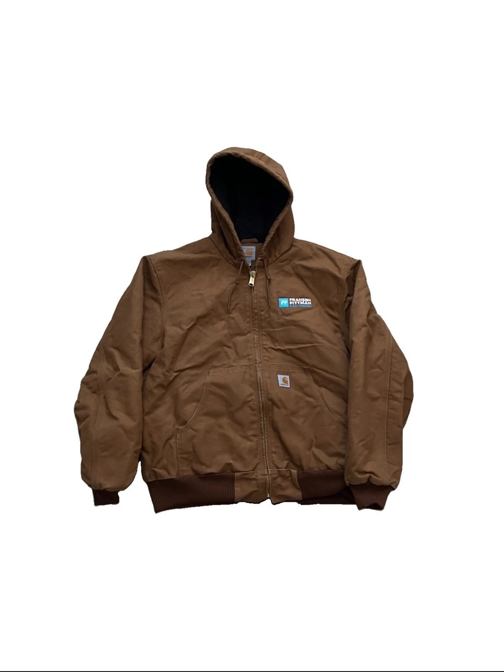 Carhartt Men's Brown Full Zip Duck Active Jacket 103940 Size Large